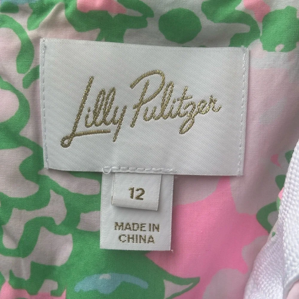 Lilly Pulitzer Romney Tropical Beach Floral Shift Romper Dress Women’s Size 12 - Picture 10 of 10